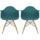preview thumbnail 24 of 30, Molded Natural Wood Eiffel Dining Chairs (Set of 2) Teal
