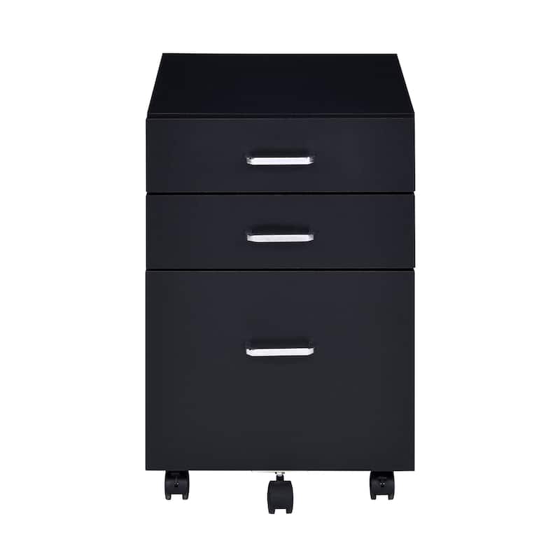 Anmytek Black 3-Drawer Mobile Rolling File Cabinet Under Desk Storage Organizer for Office Home