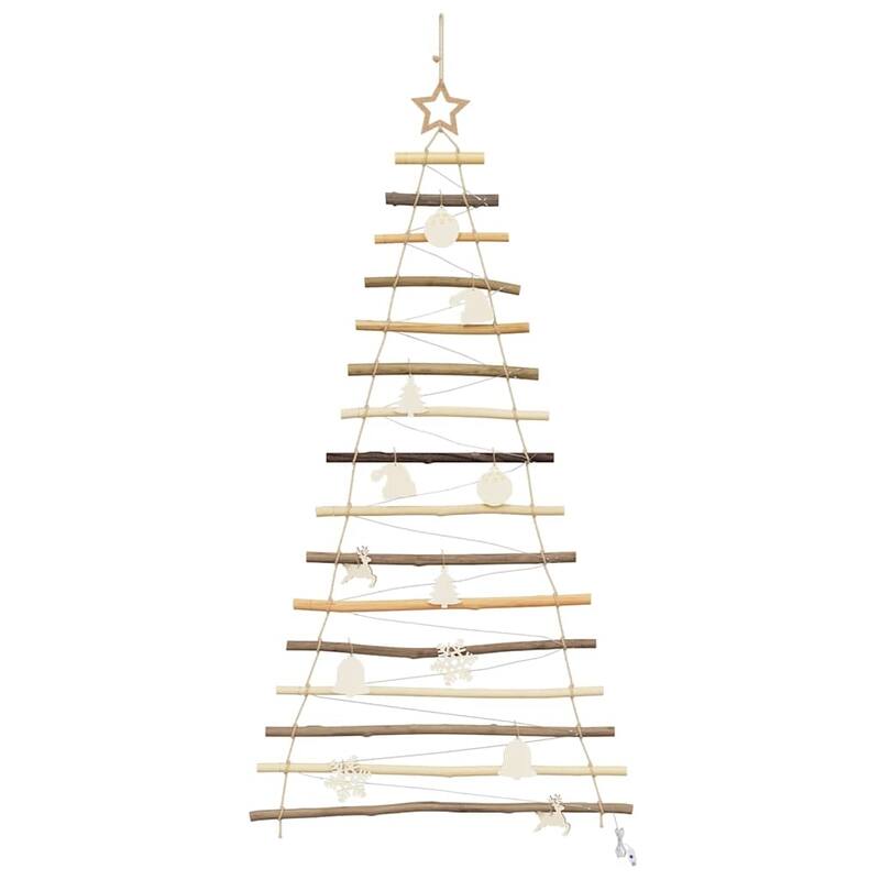 vidaXL Christmas Tree with LEDs Natural Solid Ash wood