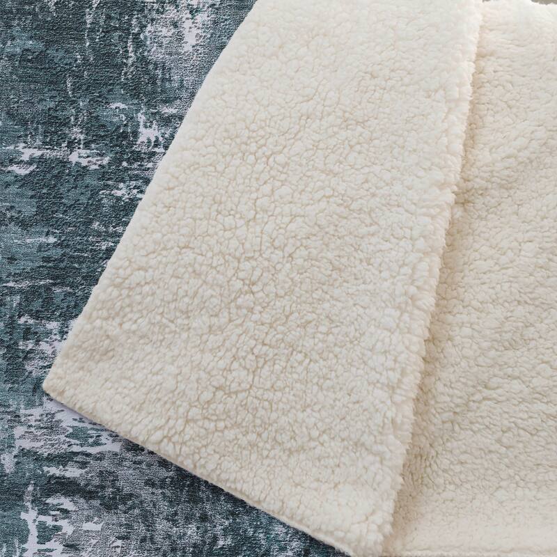 Premium Machine Washable Abstract Modern Sherpa Throw Blanket