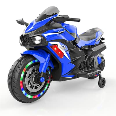 Kids Ride on Motorcycle, Kids Motorcycle for 3-6 Years, 12V Electric Motorcycle with Light Wheel & Bluetooth Music