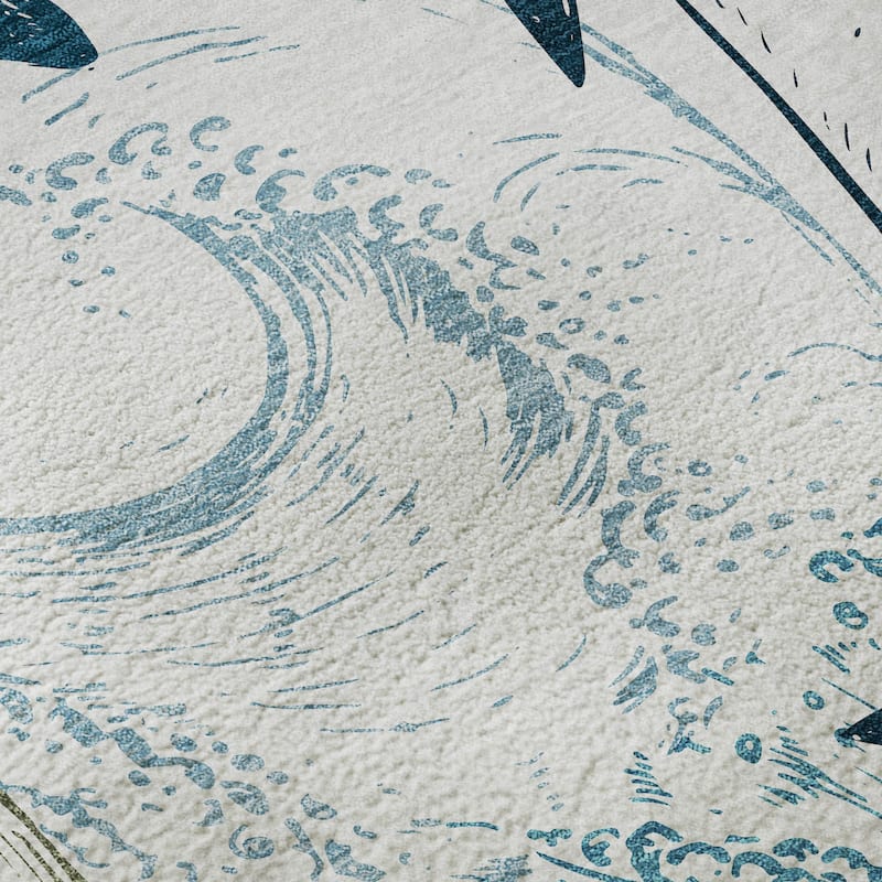 Premium Washable Super Soft Coastal Sealife Mayfield Rug