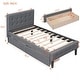 preview thumbnail 8 of 16, Twin Size Upholstered Platform Bed with 2 Drawers