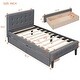 preview thumbnail 8 of 10, Twin Upholstered Platform Bed with Tufted Headboard and Drawers