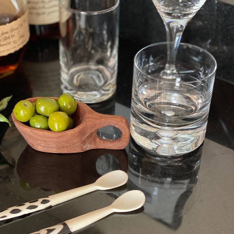 Hand-carved Long Batik Appetizer & Bar Utensils, Set of 2