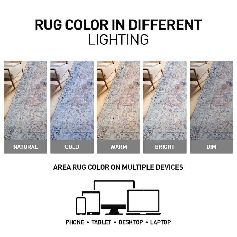 World Rug Gallery Bohemian Oriental Washable Area Rug