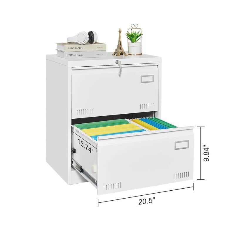 Filing Cabinet Lateral File Cabinet 2 Drawer,with Lock,File Cabinets Three Drawer Cabinet for Legal/Letter/A4/F4