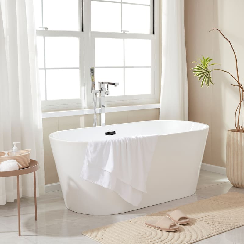 Vanity Art 67" Acrylic Freestanding Soaking Bathtub