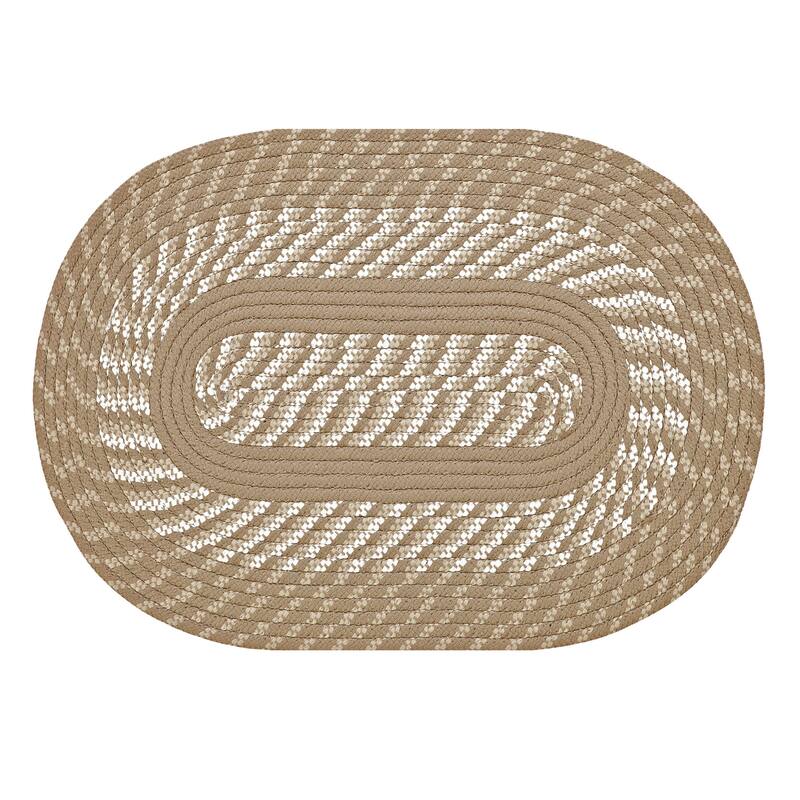 Better Trends Newport Braid Collection 100% Polypropylene Durable & Stain Resistant Double-Sided Reversible Indoor Utility Rug - 42" x 66" Oval - Tan