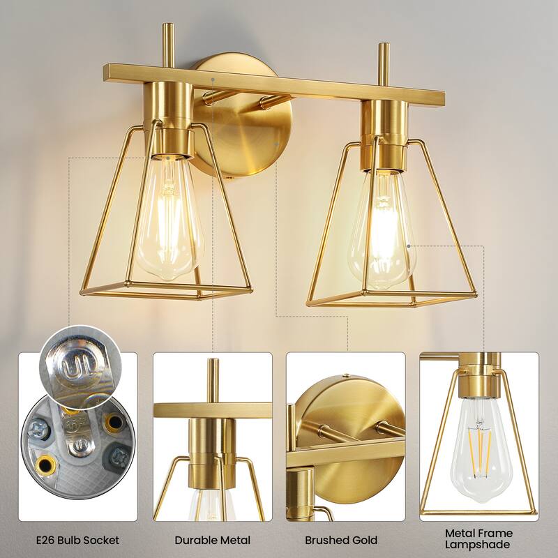 2&3 - Light Dimmable Modern Bathroom Vanity Light with Metal Frame