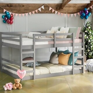Full Over Full Kids Bunk Bed with Ladder and Solid Construction - Bed ...