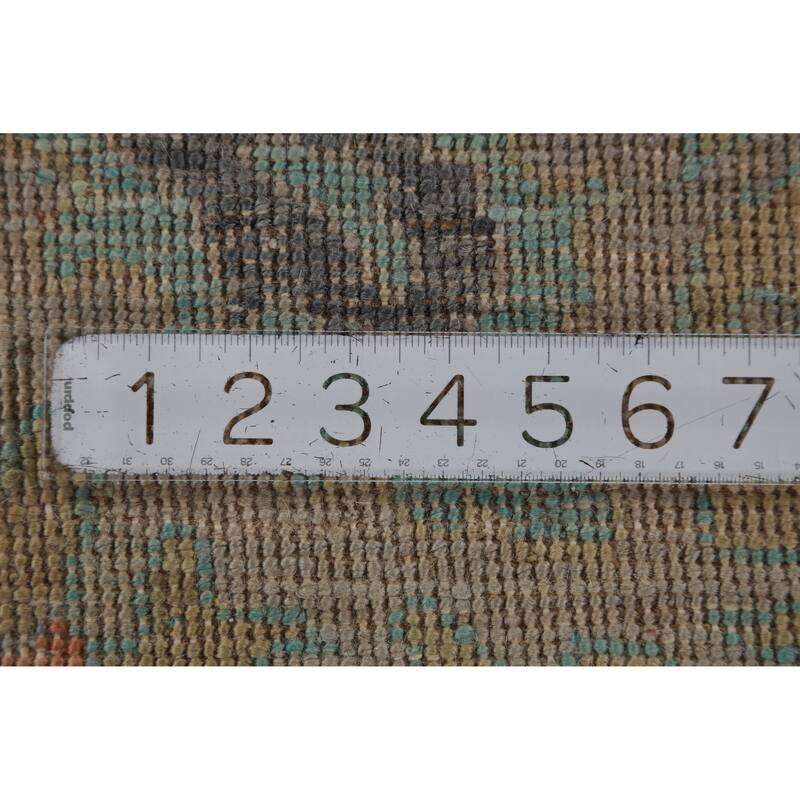 Hand Knotted Oriental 100% Wool Carpet Transitional All-Over Greys & Charcoal Oushak Area Rug - 11' 11'' X 9' 2''