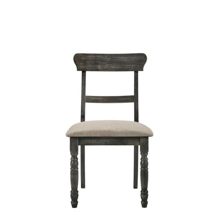 Leventis Light Brown Linen Weathered Gray Finish Side Chair (Set of 2)