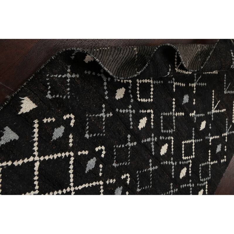 Vegetable Dye Modern Moroccan Berber Oriental Area Rug Wool Handmade - 4'6" x 6'11"