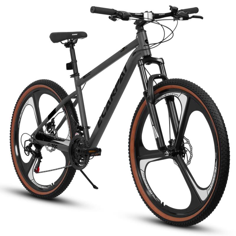 Ecarpat 27.5 Inch Mountain Bike, 21 Speed with Dual Disc Brakes, Front Suspension Fork, High Carbon Steel Frame for Men & Women