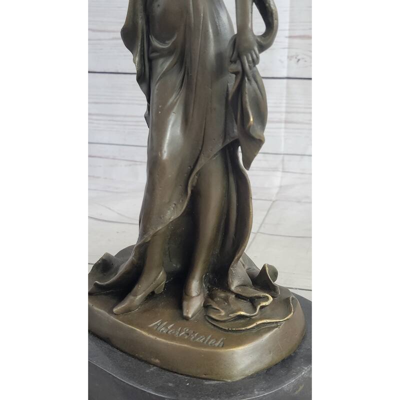 Art Deco Woman Female Figure Bronze Statue Sculpture Original Art 14 Inches X 7 Inches