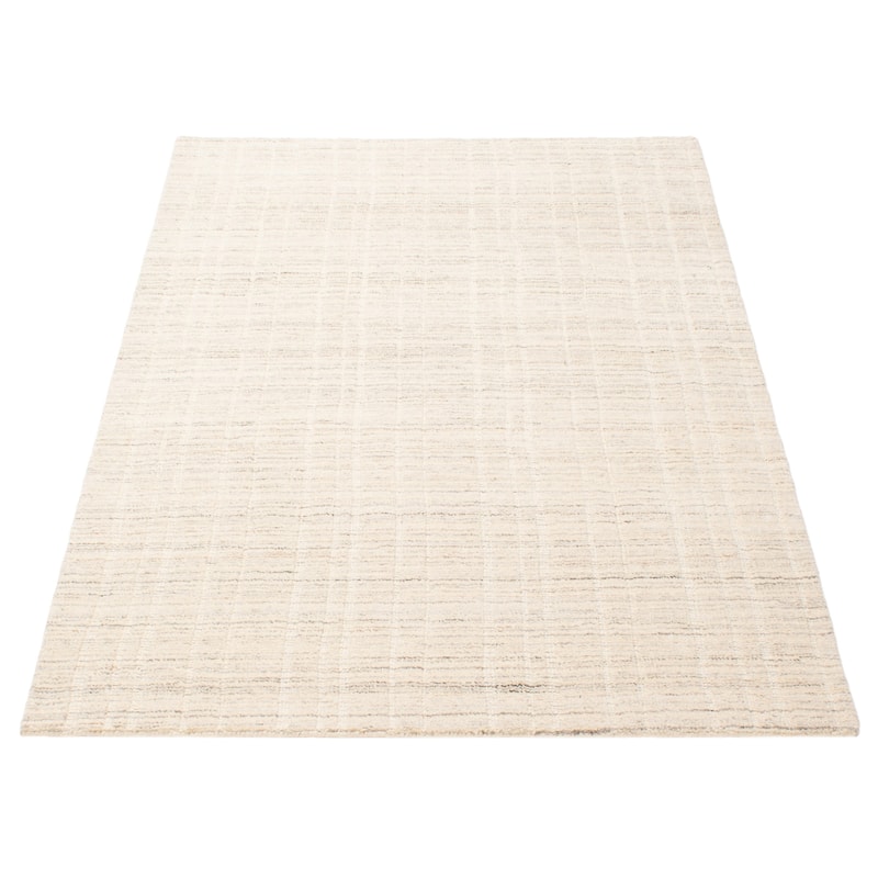 ECARPETGALLERY Hand Tufted Timeless Cream Wool Rug - 5'0 x 5'7