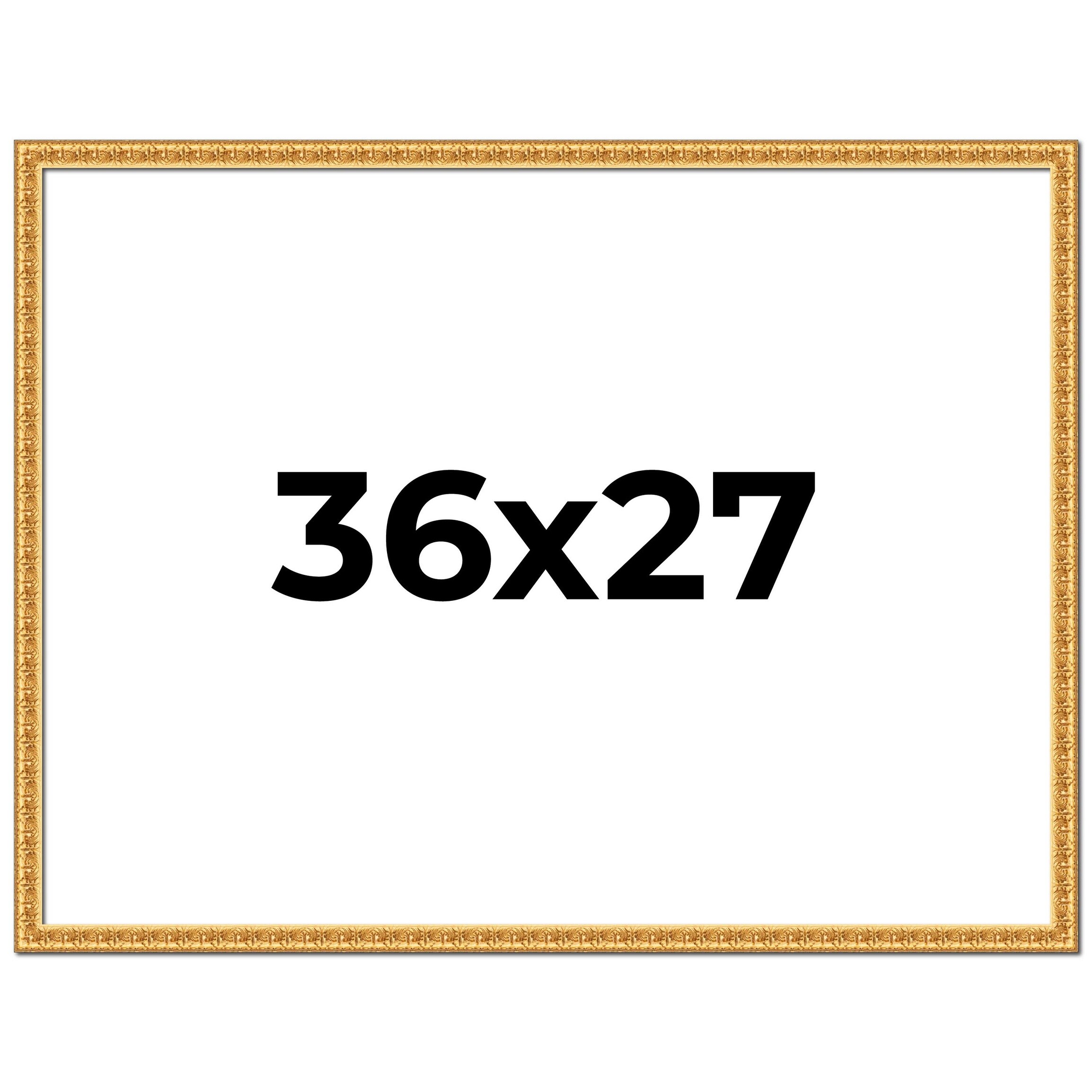 36x27 Frame Gold Real Wood Picture Frame Width 1 inches | Interior