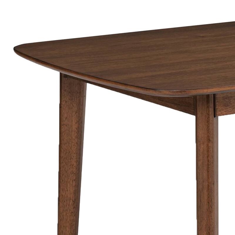 Lexy Rectangular Dining Table, Angled Legs, Walnut Solid Wood, 71 Inch - Walnut Brown