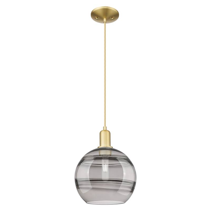 Innovations Lighting Endless Possibilities Arcadia - Rochester - 1 Light 10" Cord Hung Mini Pendant - Satin Gold/Light Smoke
