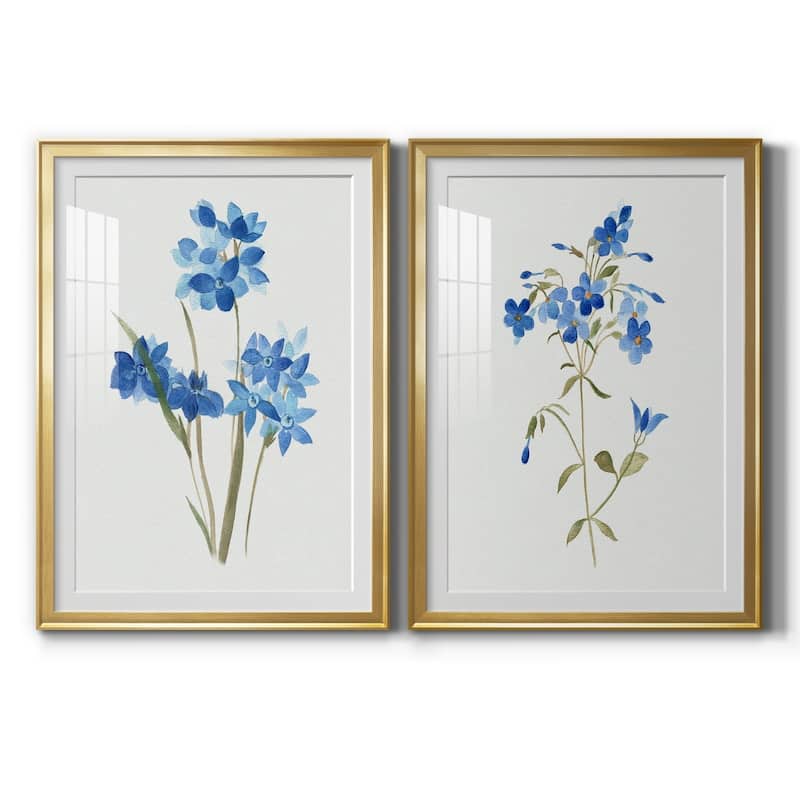 Blue Blossom Botanical I Premium Framed Print - Ready to Hang - 18.5X24.5 - Gold