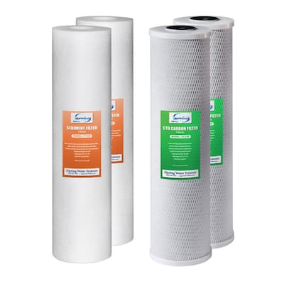 iSpring Replacement Water Filters for 2-Stage 20" Whole House Water Filter, 1-Year Supply