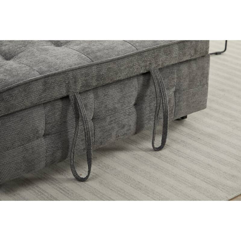 Pull-Out Sofa Bed Daybed, Lounge Chaise Loveseat with Adjustable Backrest, Convertible Sleeper Sofa with USB Charging