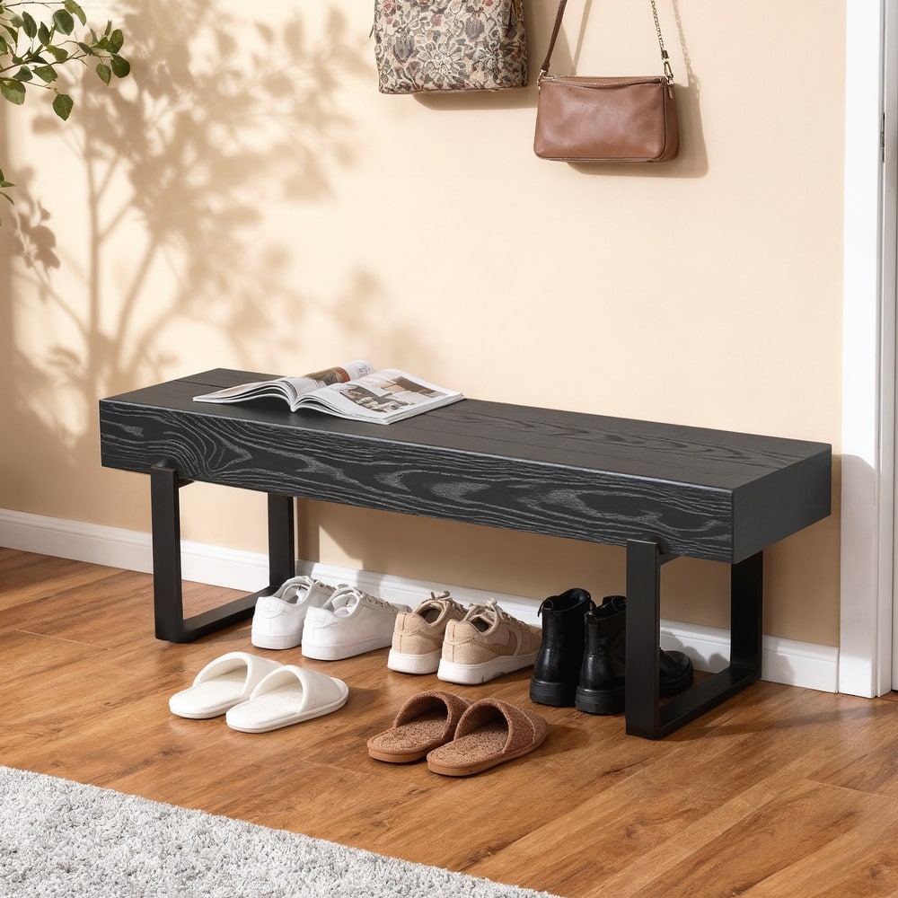 Wood Bench for Bedroom End of Bed, Farmhouse Indoor Kitchen Table Benches