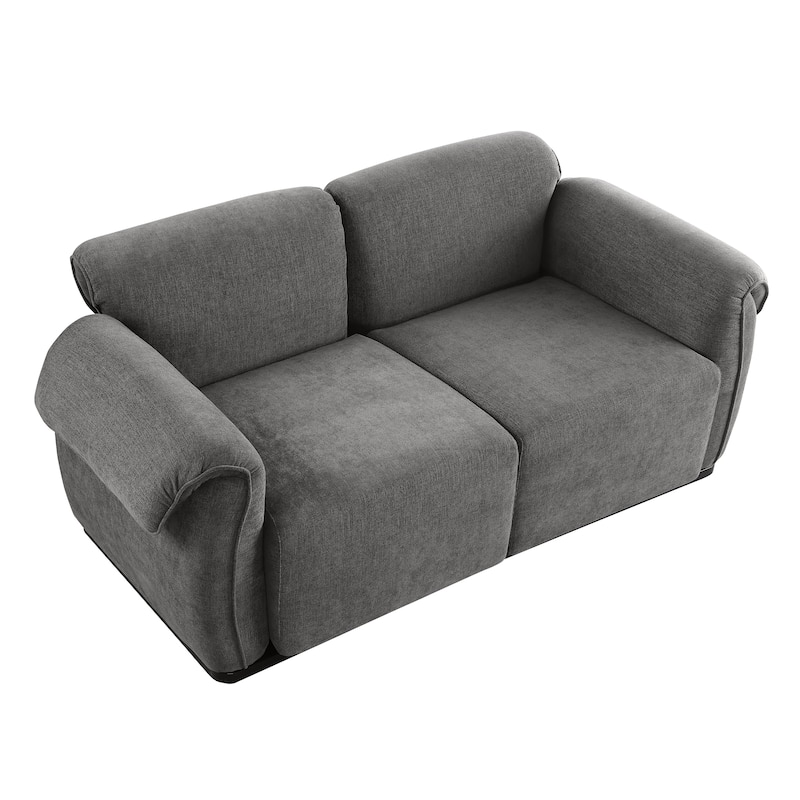 68.5" Chenille Modular Sofa - Fashionable Small Sectional with Iron Frame for Living Room, Bedroom