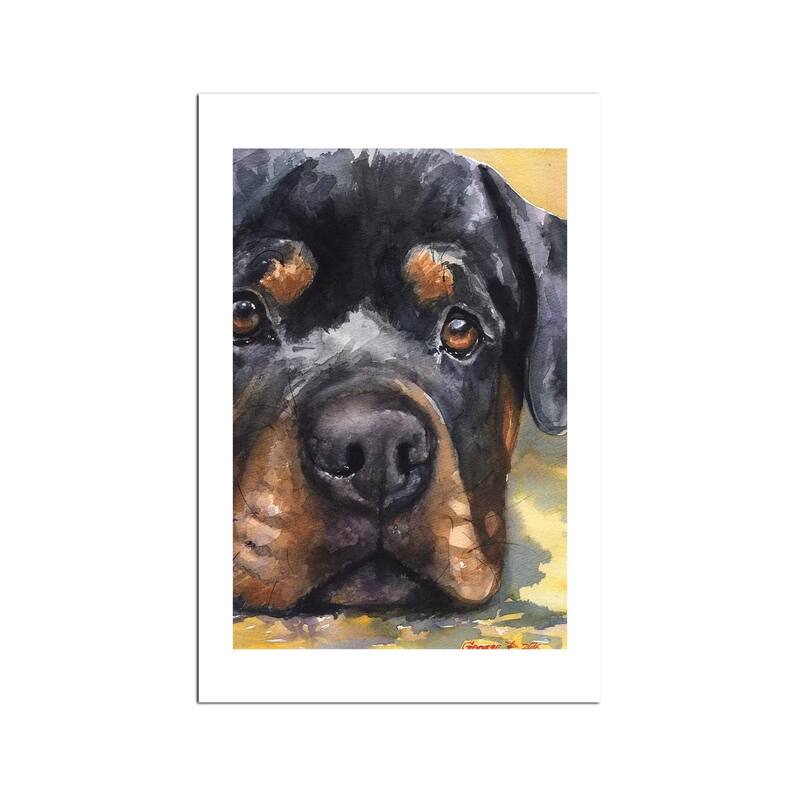 Rottweiler Fine Art Paper Print by George Dyachenko - Multi
