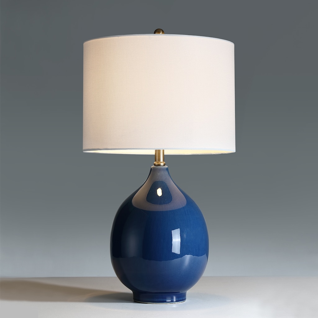 3-Way Ceramic Table Lamp with White Shade - 24 in. H