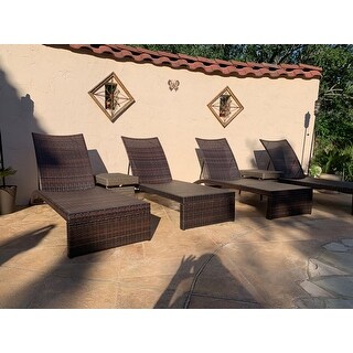 Turin Outdoor Adjustable Wicker Chaise Lounge (Set of 2) by Christopher Knight Home