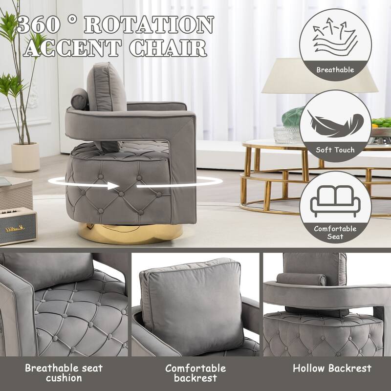 Fabric pull buckle living room rotating leisure chair, reception and negotiation chair