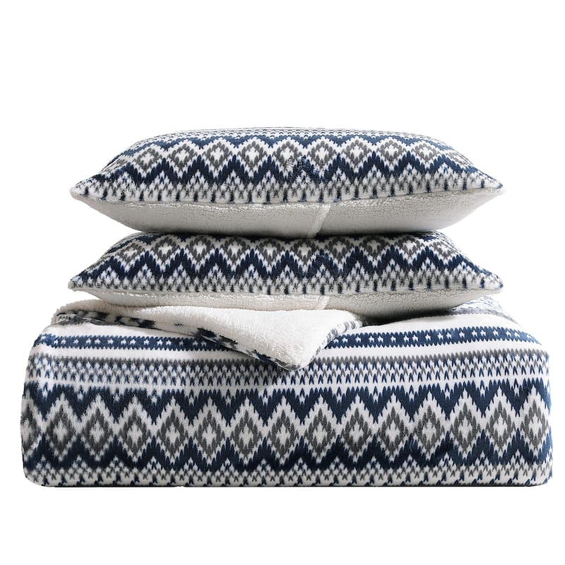 Eddie Bauer Shelton Fair Isle Plush Reversible Comforter Set