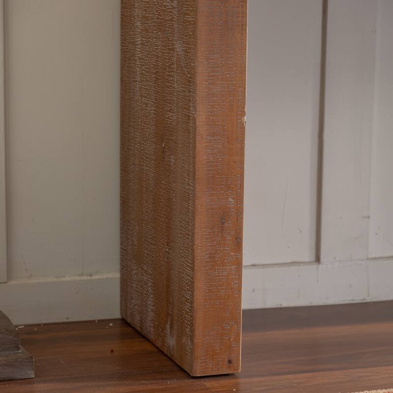 64 Inch Retro Style Console Table with Solid Wood Frame