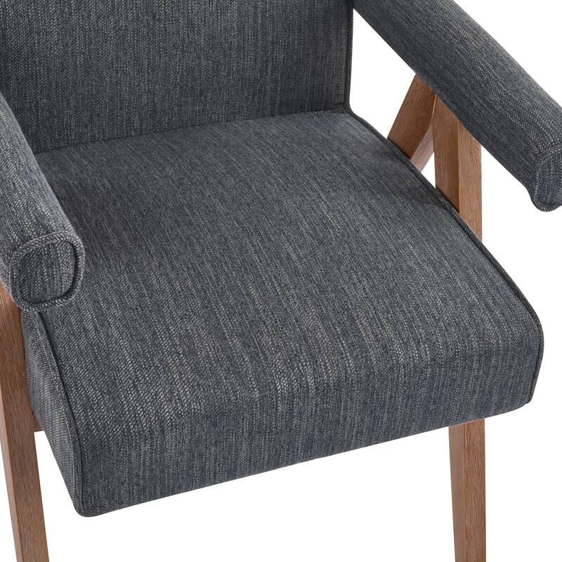 Roomfitters Modern Fabric Dining Armchair with Cushioned Seat, Mid-Century Accent Chair for Dining or Living Spaces