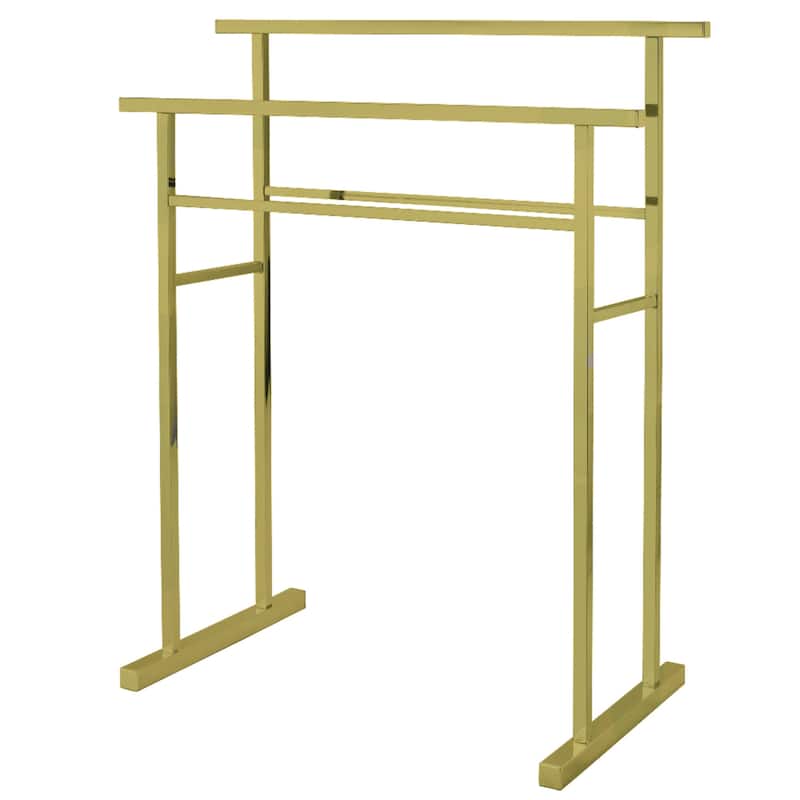 Edenscape Pedestal Steel Construction Towel Rack in Brushed Brass