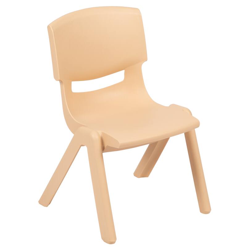 2 Pack Plastic Stackable Preschool Chair with 10.5" Seat Height - 14"D x 12.5"W x 20"H