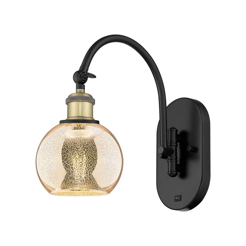 Innovations Lighting Endless Possibilities Ballston - Athens - 1 Light 6" Swiveling Sconce - Mercury/Black Antique Brass