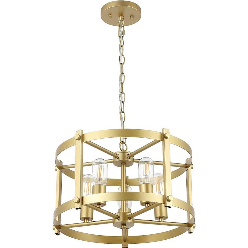 WINGBO Modern Round Pendant Light Chandelier 5-Light Hanging Lantern Light - N/A