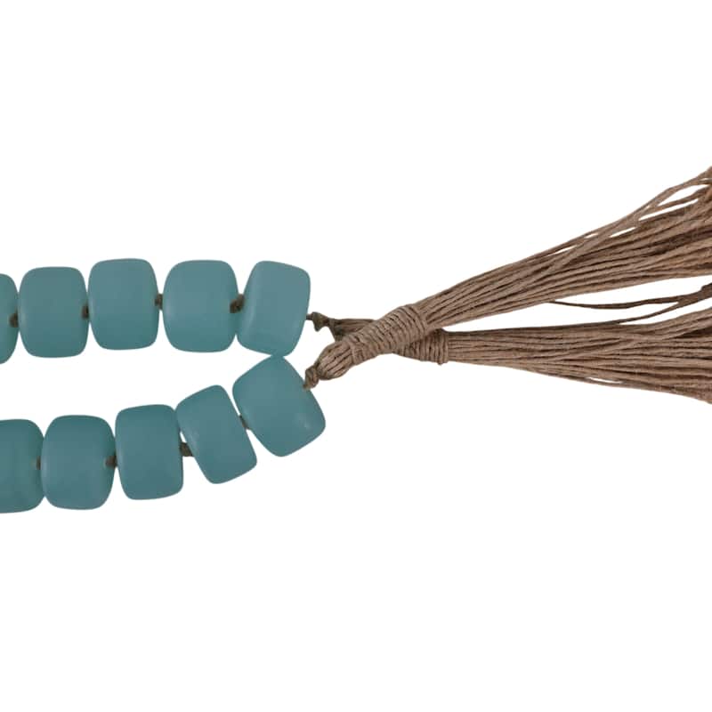 Resin Jute Decorative Beads Tassel Accents Featuring Woven Detailing
