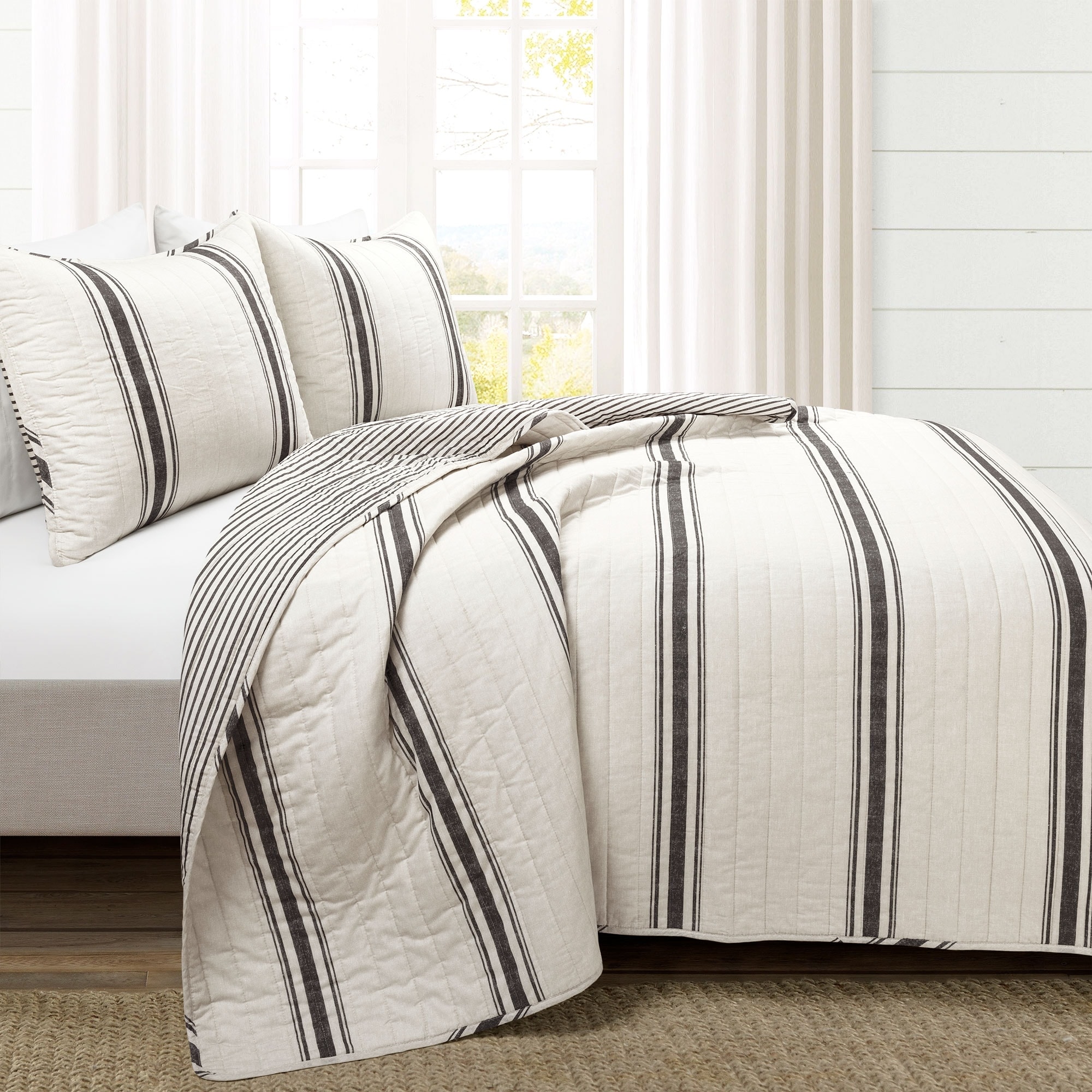 Lush Decor Farmhouse Stripe Piece Quilt Set On Sale 33870191