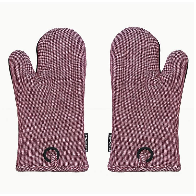 Red Heat Resistant Thick Soft Quilted Lining Kitchen Cotton & Neoprene Oven Glove Mitts - 1 pair