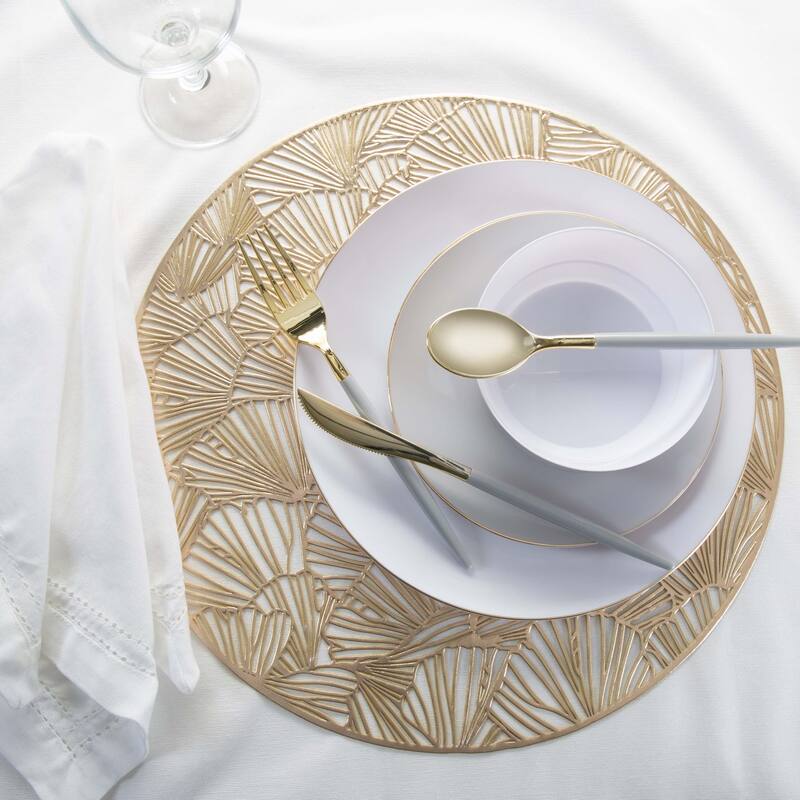 Home Details 4 Pack Round Shell Laser Cut Placemat