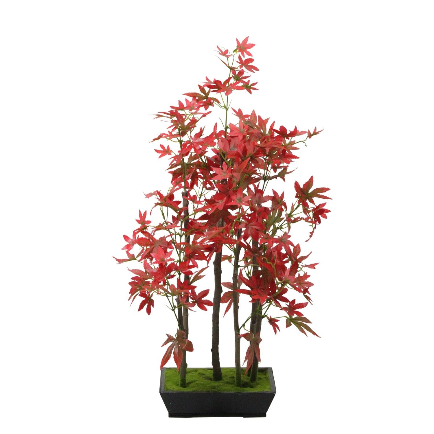 Shop 25 Artificial Red Japanese Maple Bonsai Tree With Weathered Base Brown Overstock 18301734