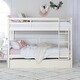 preview thumbnail 3 of 79, Walker Edison Solid Wood Twin Size Bunk Bed with Trundle Off White