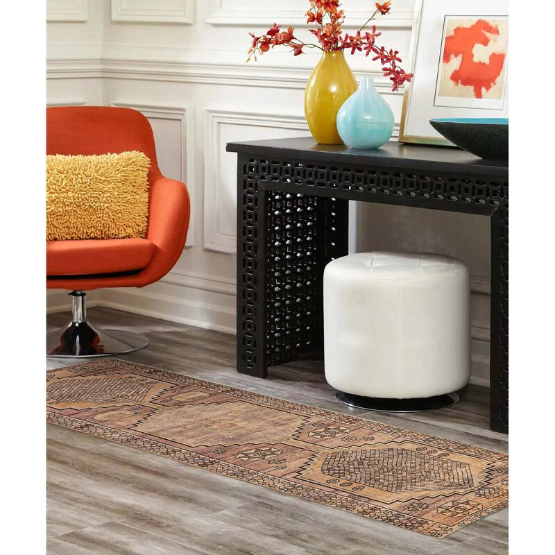 ECARPETGALLERY Hand-knotted Antalya Vintage Beige Wool Rug - 3'10 x 12'8