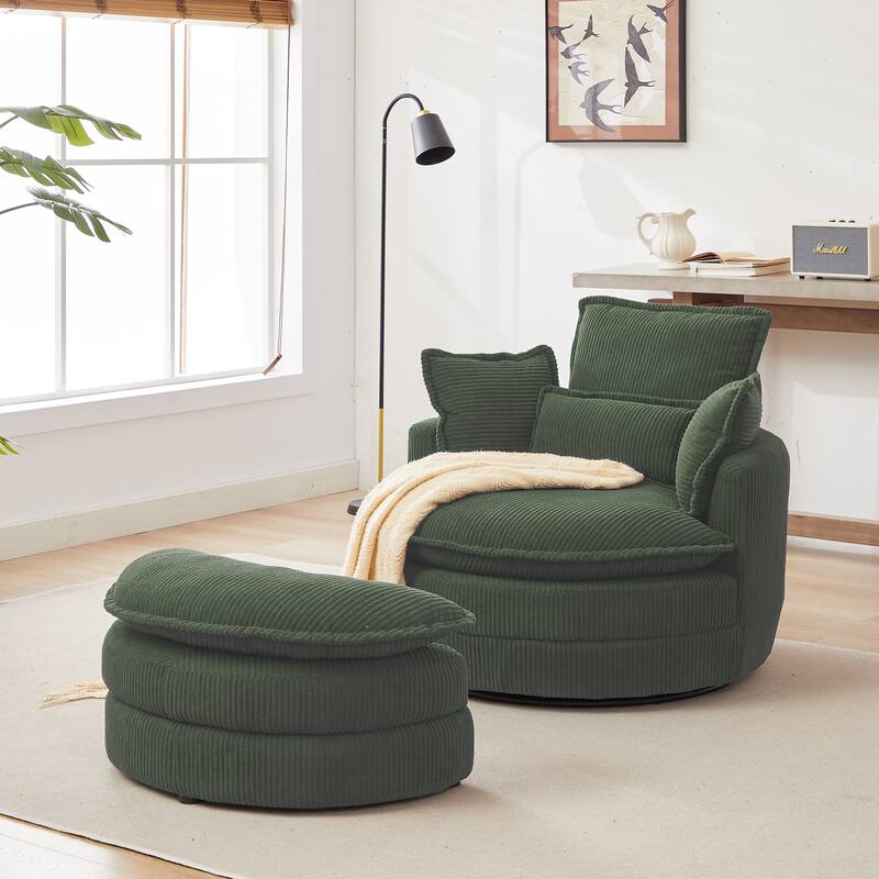 52" Cuddle Sofa Chair with Ottoman for Comfort