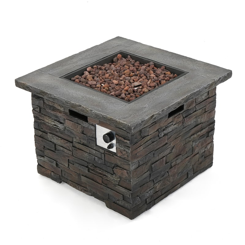 Square Outdoor Patio Gas Burning Fire Pit