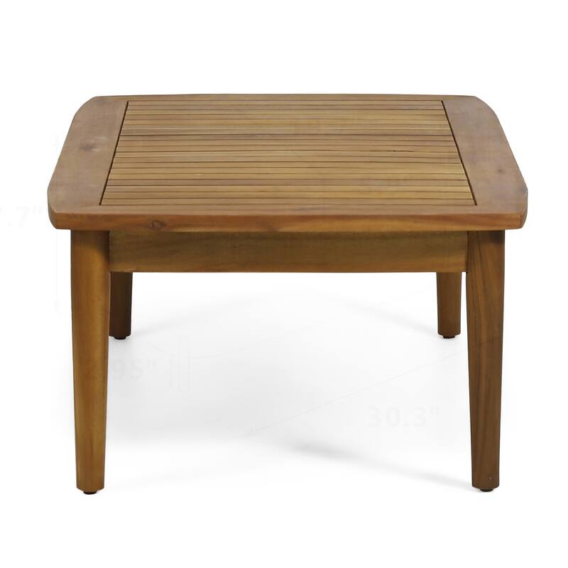Acacia Wood Loveseat & Coffee Table Set for Outdoor Use